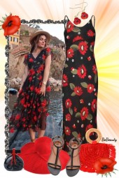 nr 1465 - Black floral dress