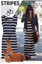 nr 3303 - Striped dress - maxi or midi