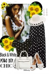 nr 3421 - Black &amp; white polka dot