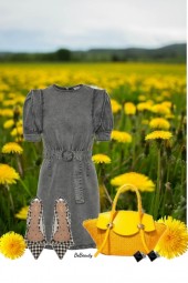 nr 6760 - Grey denim dress