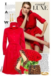 nr 7099 - Red shirt dress