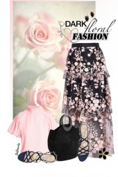 nr 7222 - Dark floral skirt