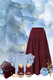 nr 8564 - Blue &amp; burgundy