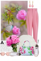 nr 9145 - Floral print handbag