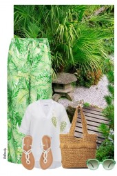 nr 9678 - Palm leaves print