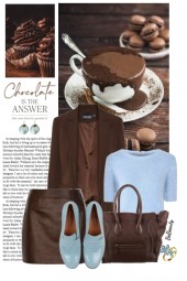 nr 10151 - Chocolate brown &amp; light blue