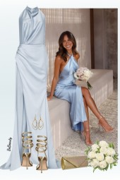 nr 10255 - Blue satin dress