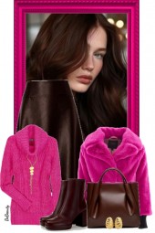 nr 10521 - Hot pink &amp; chocolate brown