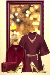 nr 10812 - Burgundy &amp; gold