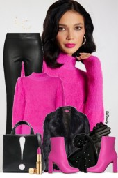 nr 10913 - Hot pink &amp; black