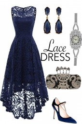 Blue Lace Dress &amp;Matches Outfit 