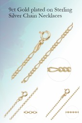 9ct Gold plated on Sterling Silver Chain Necklaces