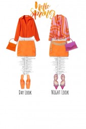Orange Day and Night Look