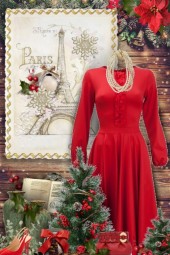 Christmas Paris Red Dress