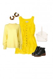 Casual5-Monocromática-Vestido amarillo.