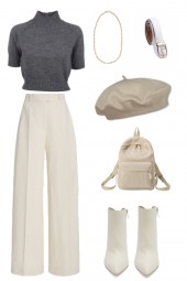 White elegant school outfit