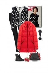 Puffer red jacket