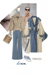 Denim trench