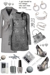 Gray Coat and Dress