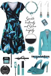 Black and Aqua Dress