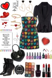 Black And Colorful Valentine's Set