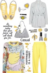 Yellow Print Sweatsuit