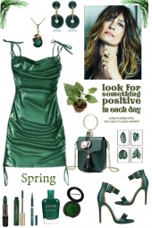 Dark Green Satin Dress