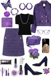 Purple  Jacket And Skirt