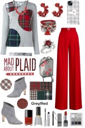 #293 Plaid  Gray Top