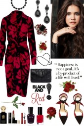#311 Red And Black Print Dress