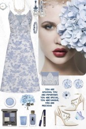 #387 Blue Print Dress