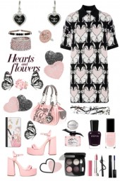 #394 Black and Pink Hearts Dress 2023