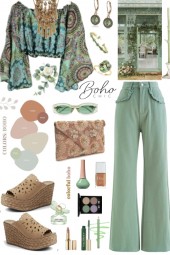 #423 2023 Boho Style Top And Pants 