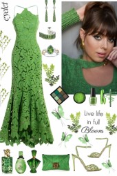 #453 2023 Green Eyelet Dress