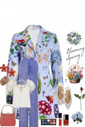 #459 2023 Floral Print Spring Coat