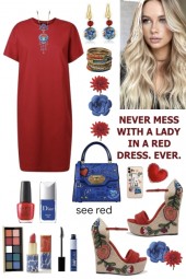 #485 2023 Red T Shirt Dress