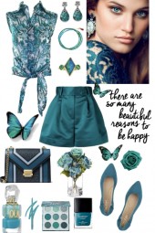 #530 2023 Teal Shorts Outfit