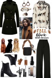 #865 2923 Fall Black and Brown Dog Print