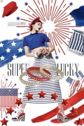 SUPER LUCKY IN RED WHITE AND BLUE