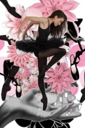 PINK AND BLACK BALLET COLLAGE