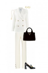 white pants suit work outfit