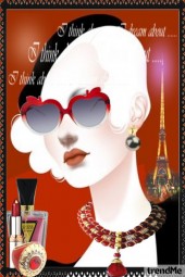 Illustration Vintage fashion girl in Paris