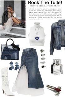 HOW TO WEAR TULLE AND DENIM SKIRT