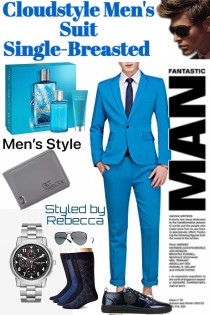 Cloudstyle Men&#039;s Suit Single-Breasted 