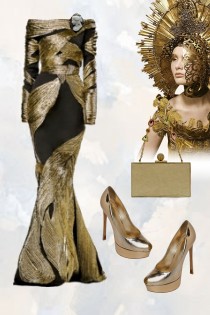 Bronze evening dress