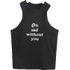 0% sad without you letter sleeveless ves - ベスト - $15.99  ~ ¥1,800