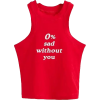 0% sad without you letter sleeveless ves - 坎肩 - $15.99  ~ ¥107.14