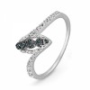 10KT White Gold Blue And White Round Diamond Promise Ring (1/10 cttw) - Rings - $119.00 