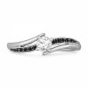 10KT White Gold Round Diamond Black And White Bypass Promise Ring (1/4 cttw) - Кольца - $309.00  ~ 265.40€