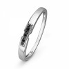 10KT White Gold Round Diamond Black Three Stone Ring (1/20 CTTW) - リング - $69.00  ~ ¥7,766